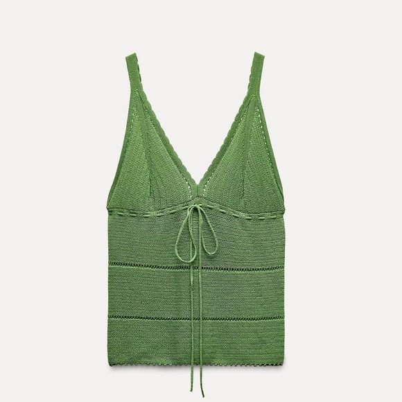 Zara Green Knit Tank Top - Picture 2 of 4